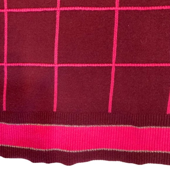 A New Day Cotton Cardigan Sweater in Wine and Pink, Sparkle Trim, sz Sm/Medium - Picture 7 of 8